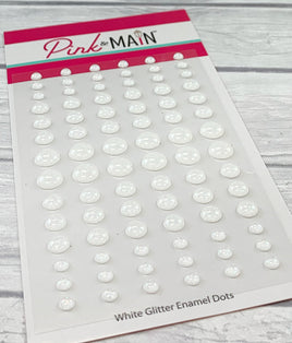 White Glitter Enamel Dots