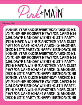 Birthday Wishes 6x6 Embossing Folder