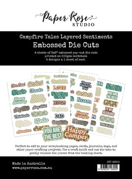 Campfire Tales 6 x 8" Layered Sentiments Embossed Die Cuts 36802