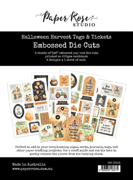 Halloween Harvest 6x8" Tags & Tickets Embossed Die Cuts