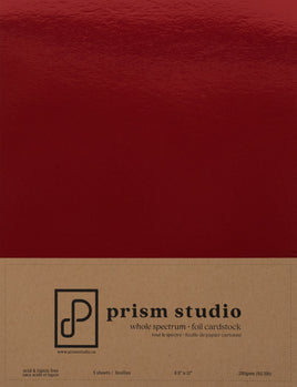 Ruby 8.5X11 Whole Spectrum Foil Cardstock (5 Sheets)