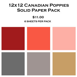 Canadian Poppies 12x12 Solid Paper Pack
