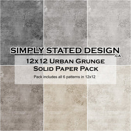Urban Grunge 12x12 Solid Paper Pack