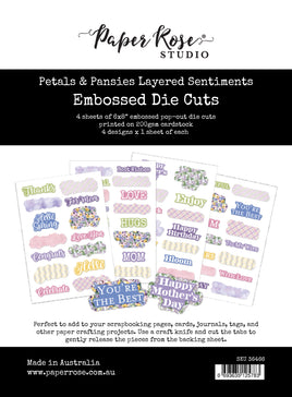 Petals & Pansies 6x8" Layered Sentiments Embossed Die Cuts 36466