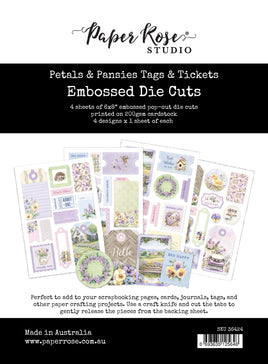 Petals & Pansies 6x8" Tags & Tickets Embossed Die Cuts 36424
