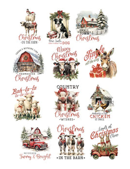 Country Christmas Phrases Ephemera