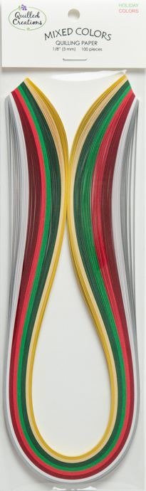 Mixed Pack Quilling Papers, Holiday Colors 1/8"