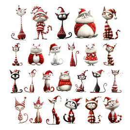 Quirky Christmas Cats Ephemera Pack