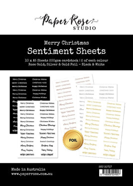 Merry Christmas (10pc) - A5 Sentiment Sheets