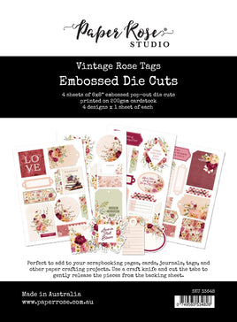 Vintage Rose - Tags & Tickets Embossed Die Cuts