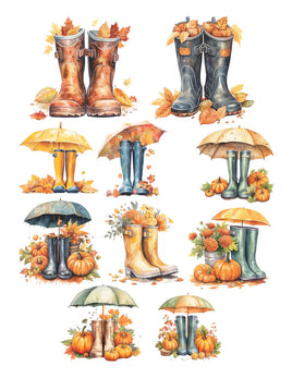 Thankful For My Gnomies Rainboots Ephemera