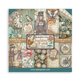 Gardens of Time - Stamperia Scrapbooking Double-Sided Paper Pad 12"x12" 10/Pkg