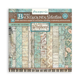 Symphony Background- Stamperia 12x12 Paper Pack (10 Sheets)