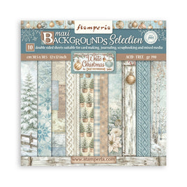 White Christmas - Scrapbooking Printed Pad For Art And Craft 10 Sheets cm 30.5x30.5 (12"x12") Backgrounds