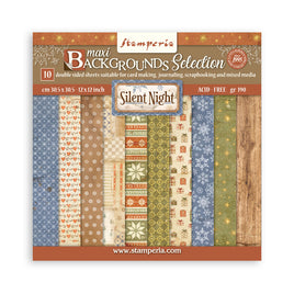 Silent Night - Scrapbooking Printed Pad For Art And Craft 10 Sheets cm 30.5x30.5 (12"x12") Backgrounds