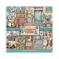 12”x12” (30.5x30.5 cm) Paper Pad 10 Double Sided Printed Sheets - Furry Friends 2