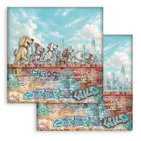 12”x12” (30.5x30.5 cm) Paper Pad 10 Double Sided Printed Sheets - Furry Friends 2