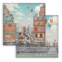 12”x12” (30.5x30.5 cm) Paper Pad 10 Double Sided Printed Sheets - Furry Friends 2