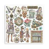 Gardens of Time -Stamperia Scrapbooking Double-Sided Paper Pad 8"X8" 10/Pkg