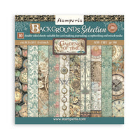 Gardens of Time - Stamperia Backgrounds Double-Sided Paper Pad 8"X8" 10/Pkg