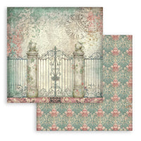 Gardens of Time - Stamperia Backgrounds Double-Sided Paper Pad 8"X8" 10/Pkg