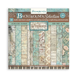 Symphony Background- Stamperia 8x8Paper Pack (10 Sheets)