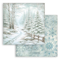 White Christmas - Scrapbooking Printed Pad For Art And Craft 10 Sheets cm 20.3x20.3 (8"x8") Backgrounds