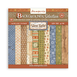 Silent Night - Scrapbooking Printed Pad For Art And Craft 10 Sheets cm 20.3x20.3 (8"x8") Backgrounds