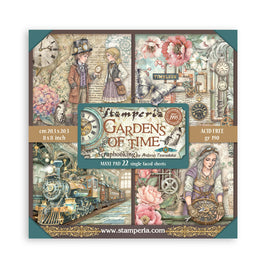 Gardens of Time - Stamperia Single-Sided Paper Pad 8"X8" 22/Pkg