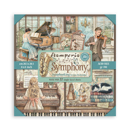 Symphony - Stamperia 8x8 Paper Pack (22Sheets)