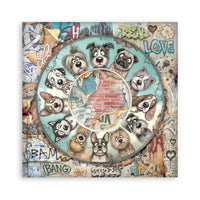 8”x8” (20.3x20.3 cm) Paper Pad 22 Single Sided Printed Paper Sheets - Furry Friends 2