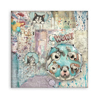 8”x8” (20.3x20.3 cm) Paper Pad 22 Single Sided Printed Paper Sheets - Furry Friends 2