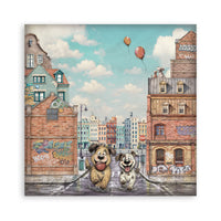 12”x12” (30.5x30.5 cm) Paper Pad 22 Single Sided Printed Paper Sheets - Furry Friends 2