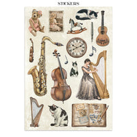 Symphony - Printed Art Junk Journal - Stickers, Cut-Outs, Backgrounds