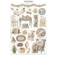 White Christmas - Printed Art Junk Journal: Stickers, Cut-Outs, Backgrounds For Art And Craft