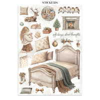 White Christmas - Printed Art Junk Journal: Stickers, Cut-Outs, Backgrounds For Art And Craft
