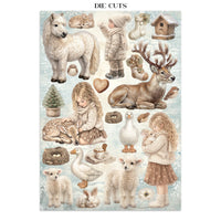 White Christmas - Printed Art Junk Journal: Stickers, Cut-Outs, Backgrounds For Art And Craft