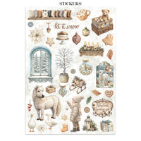 White Christmas - Printed Art Junk Journal: Stickers, Cut-Outs, Backgrounds For Art And Craft