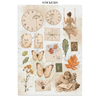 Flowers And Poems - Junk Journal: Stickers, Cut-Outs, Backgrounds
