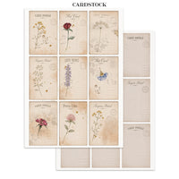 Flowers And Poems - Junk Journal: Stickers, Cut-Outs, Backgrounds