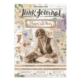 Flowers And Poems - Junk Journal: Stickers, Cut-Outs, Backgrounds