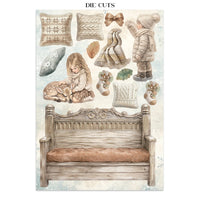 White Christmas - Printed Art Junk Journal Focus Points For Art And Craft A5