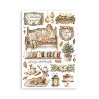 White Christmas - Printed Washi Pad For Art And Craft A5 8 Sheets