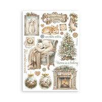 White Christmas - Printed Washi Pad For Art And Craft A5 8 Sheets