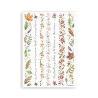 Flowers And Poems - Printed Washi Pad For Art And Craft A5 8 Sheets