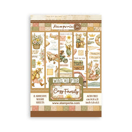 Cozy Family - Printed Washi Pad For Art And Craft A5 8 Sheets