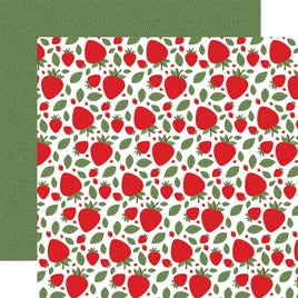 Picking Patch - Echo Park Strawberry Fields Cardstock 12"X12"