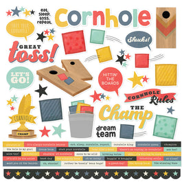 Cornhole - Simple Stories Cardstock Stickers 12"X12"