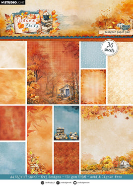 SL Designer Paper Pad Background Paper Autumn Story 36 Sheets