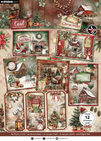 SL Card Making Pad For Creating 12 Cards Cottage Christmas 14 Sheets